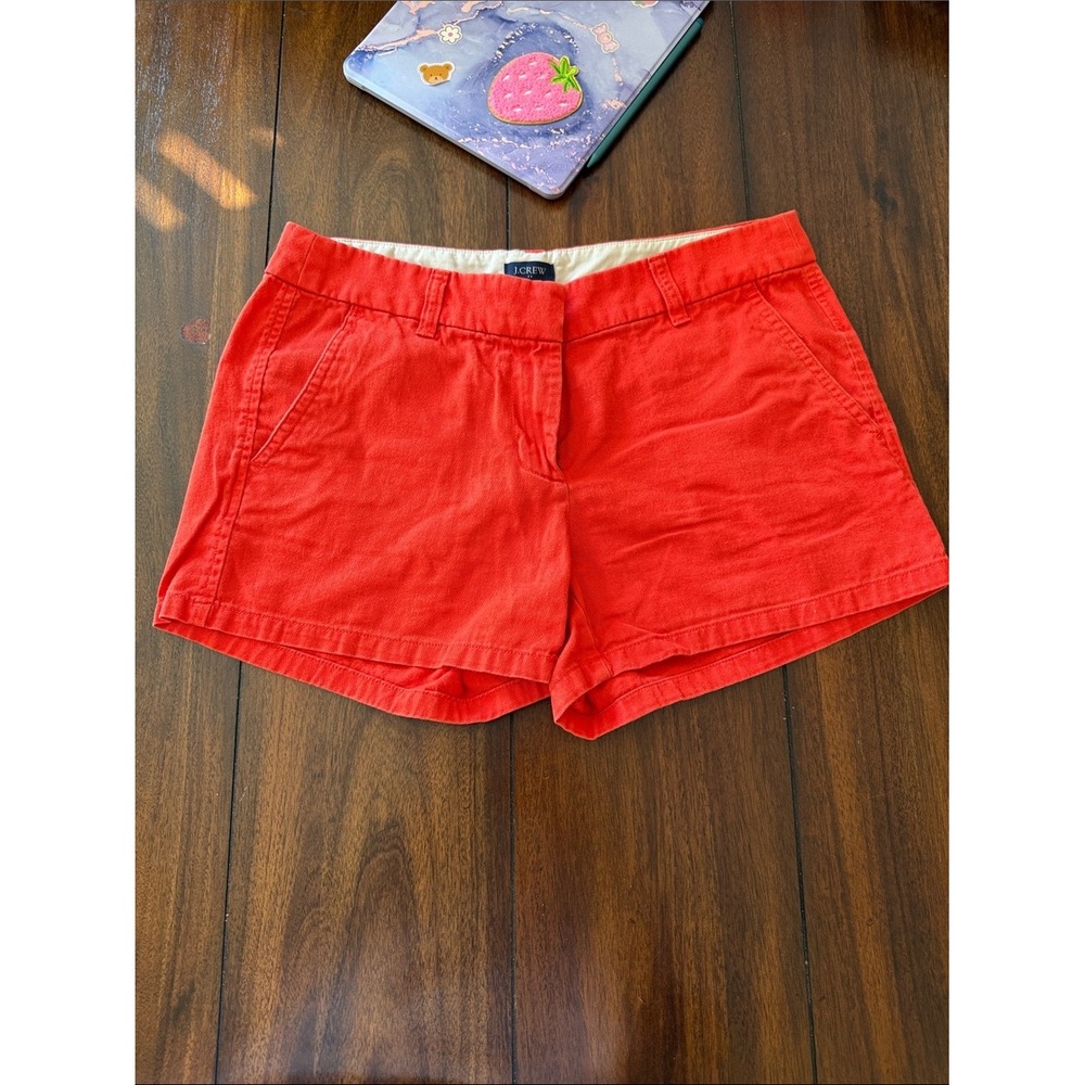 J. Crew Bright Red High Waist Chino‎ Shorts Size 4